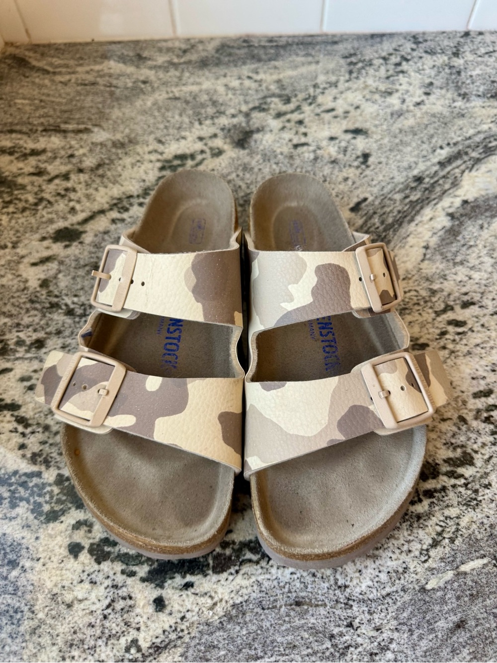 Birkenstock Desert Camo Two-Strap Sandals - Beige & Brown